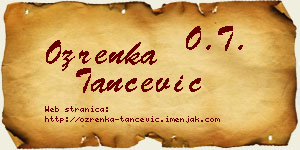 Ozrenka Tančević vizit kartica